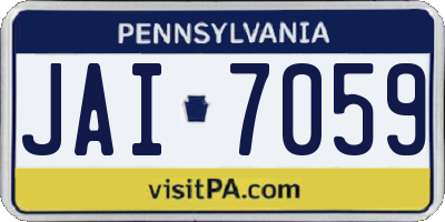 PA license plate JAI7059