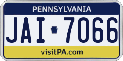 PA license plate JAI7066