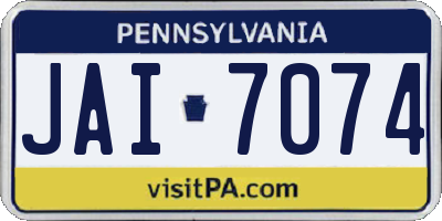 PA license plate JAI7074