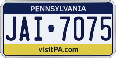 PA license plate JAI7075