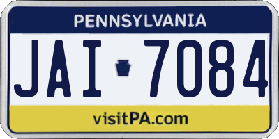 PA license plate JAI7084