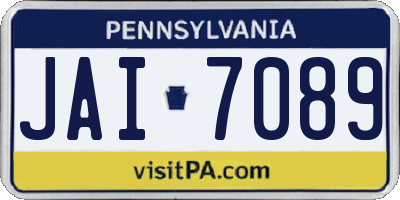 PA license plate JAI7089
