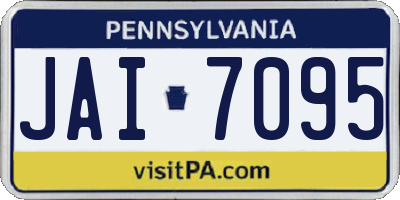 PA license plate JAI7095