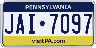 PA license plate JAI7097
