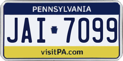 PA license plate JAI7099