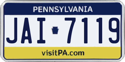 PA license plate JAI7119