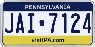 PA license plate JAI7124