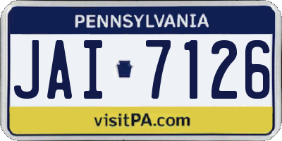 PA license plate JAI7126