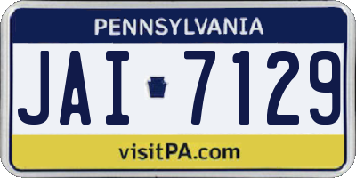 PA license plate JAI7129