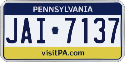 PA license plate JAI7137