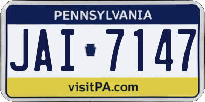 PA license plate JAI7147