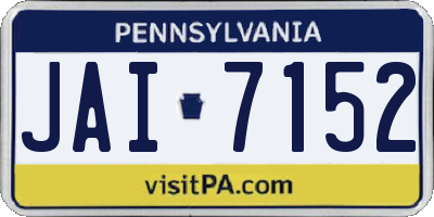 PA license plate JAI7152