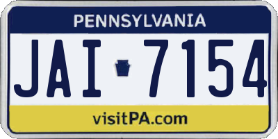 PA license plate JAI7154