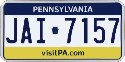 PA license plate JAI7157