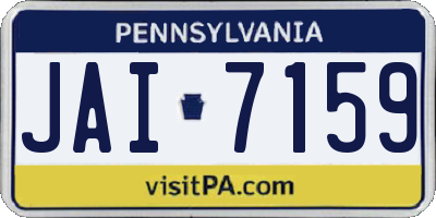 PA license plate JAI7159