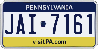 PA license plate JAI7161