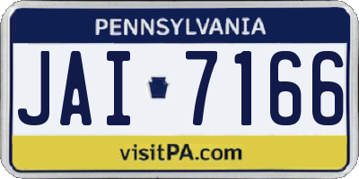 PA license plate JAI7166