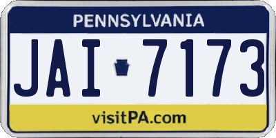PA license plate JAI7173