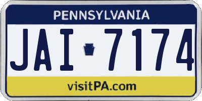 PA license plate JAI7174