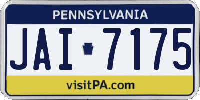 PA license plate JAI7175