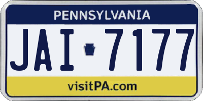 PA license plate JAI7177