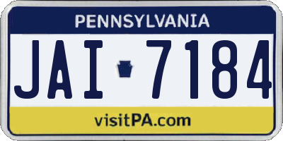 PA license plate JAI7184