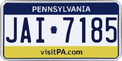 PA license plate JAI7185