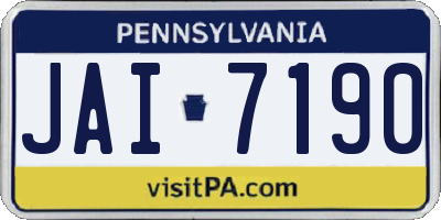 PA license plate JAI7190