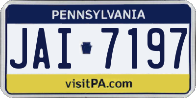 PA license plate JAI7197