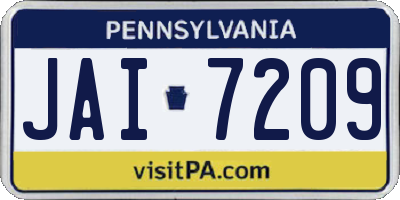 PA license plate JAI7209