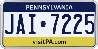 PA license plate JAI7225