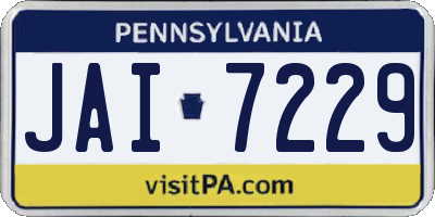 PA license plate JAI7229