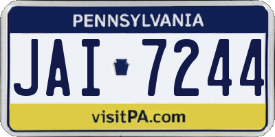 PA license plate JAI7244