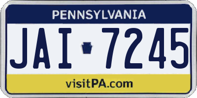 PA license plate JAI7245