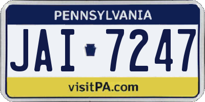 PA license plate JAI7247