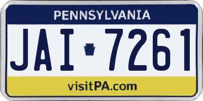 PA license plate JAI7261