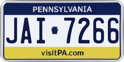 PA license plate JAI7266