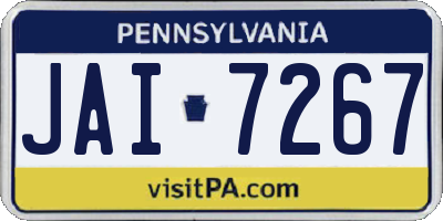 PA license plate JAI7267