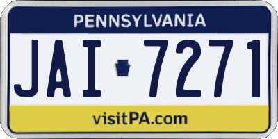 PA license plate JAI7271