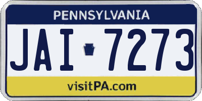 PA license plate JAI7273