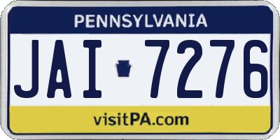 PA license plate JAI7276