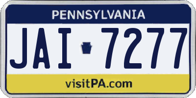 PA license plate JAI7277