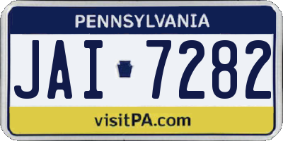 PA license plate JAI7282