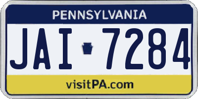 PA license plate JAI7284
