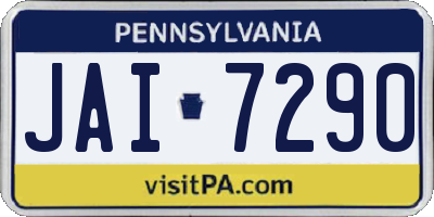 PA license plate JAI7290