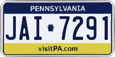PA license plate JAI7291