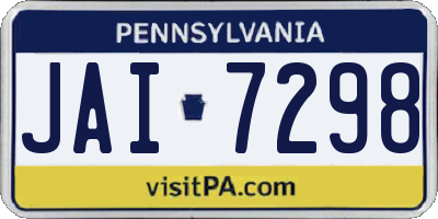 PA license plate JAI7298