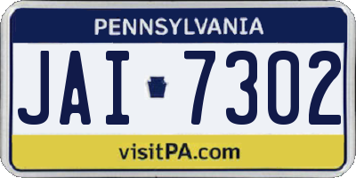 PA license plate JAI7302