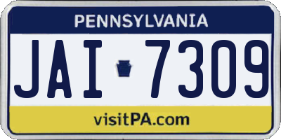 PA license plate JAI7309