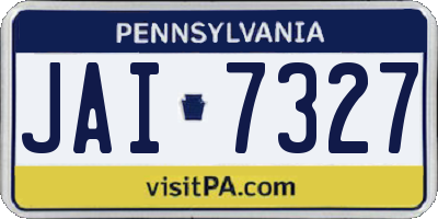PA license plate JAI7327